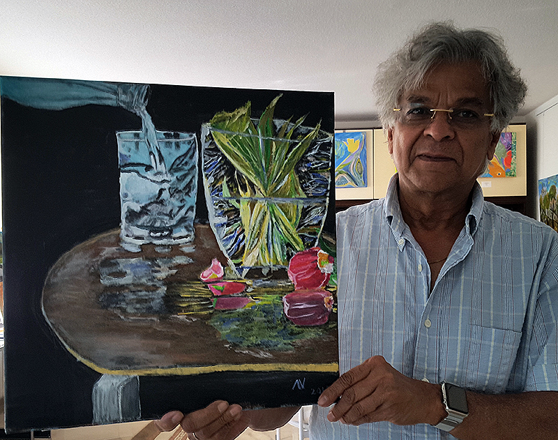 Vernissage der Abstrakt- und Landschaftsmalerei mit  den Werken von Amarnath Viswanath