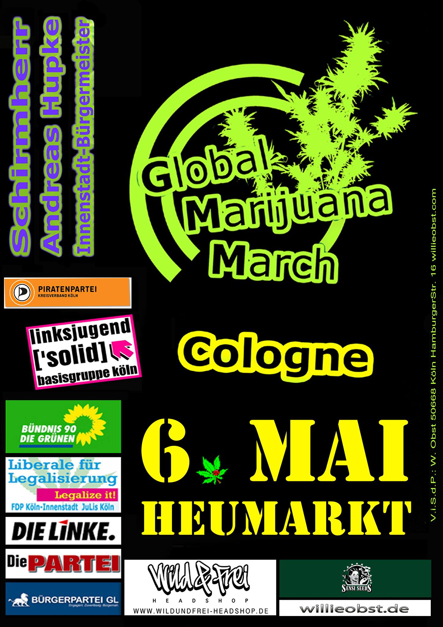 Global Marijuana March am Samstag in Köln