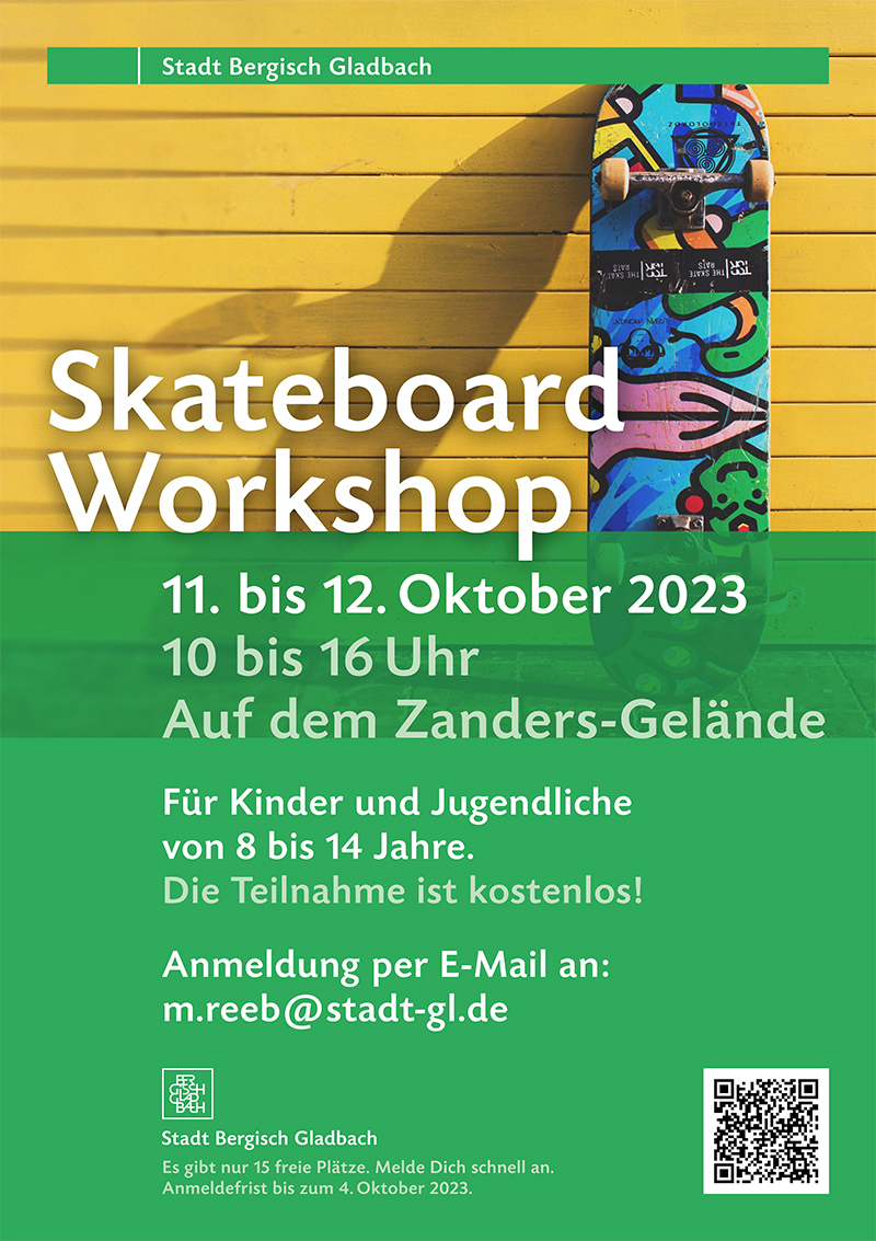 Skateboard-Workshop für Kinder und Jugendliche in Bergisch Gladbach