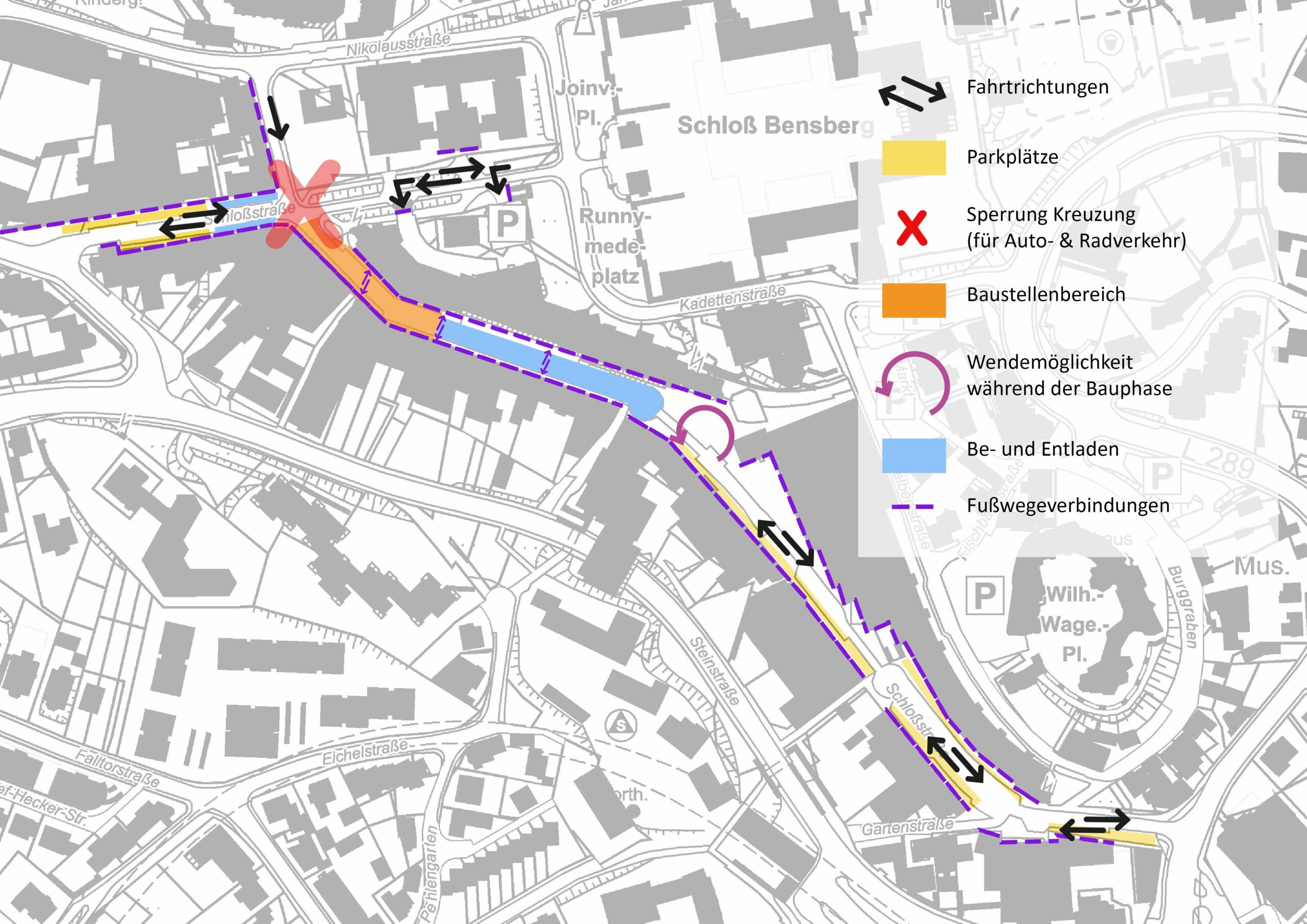 Bau der Schloßstraße bringt große Kreuzungssperrung