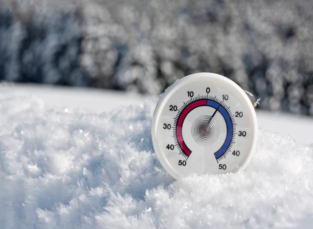 Thermometer in the snow