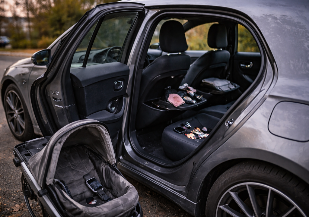 Diebstahl aus geparktem Pkw in Bergisch Gladbach-Moitzfeld: Kinderwagen und Wertgegenstände entwendet